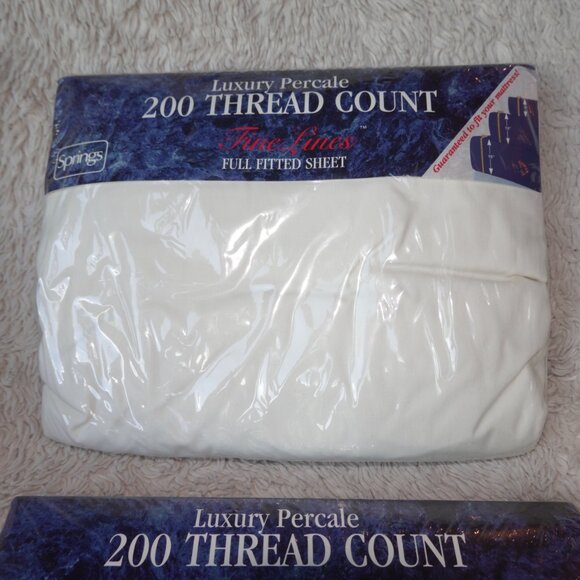 Springs Ivory Luxury Peracle Full Flat Sheet and Full Fitted Sheet, NWT - Picture 7 of 9